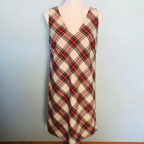 Trina Turk 'Brynne' Holiday Tartan Plaid Sleeveless Shift Dress Size 4 - Picture 3 of 11